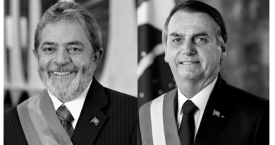 À esquerda da imagem, Lula. À direita, Bolsonaro